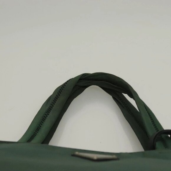 PRADA Hand Bag Nylon Khaki Silver Auth - Picture 9 of 16